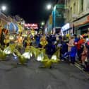 The ‘Golden Geese’, from Studio 2, taking part in the Derry Christmas Lights parade last year. Photo: George Sweeney.  DER2147GS – 003