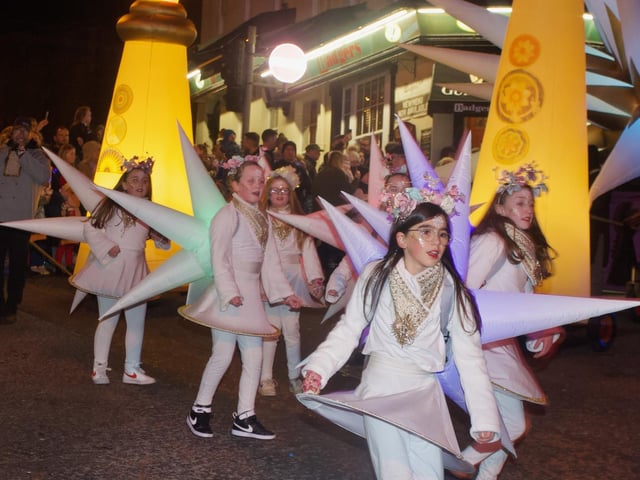 Young performers in the procession.