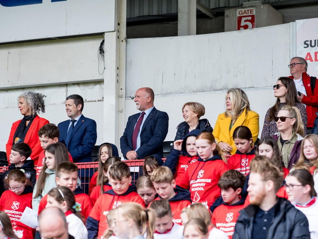Participants at the Derry Diocese Fan The Flame annual Mass 2025 in Celtic Park.