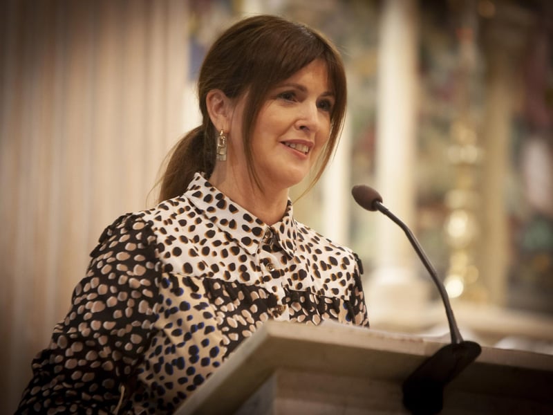 Martina Davidson, teacher, St. Cecilia’s College, addressing the attendance at Monday’s Sister Clare Retreat in the Long Tower Church.