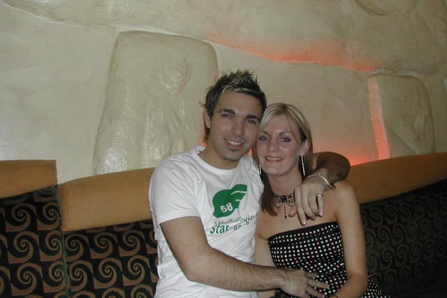 Enjoying a night out at Earth in January 2004.
