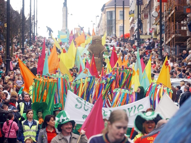 Pictured are people enjoying the St Patrick's Day celebrations in Derry 20 years ago on March 17, 2005.