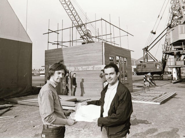 Set for film being erected at Derry Quay.