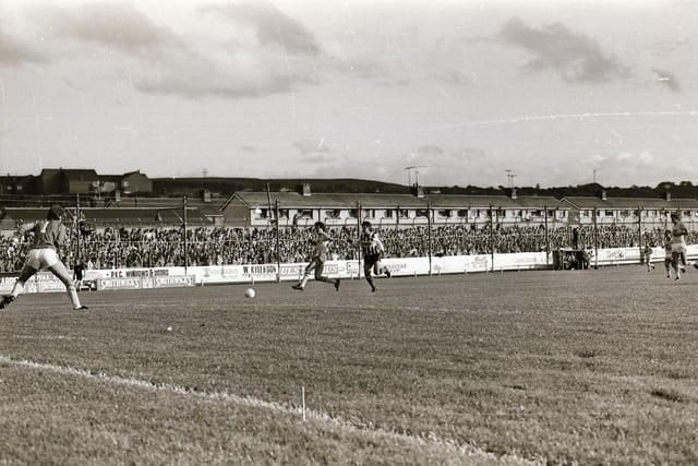 Action from Derry City's friendly with Arsenal in 1987.