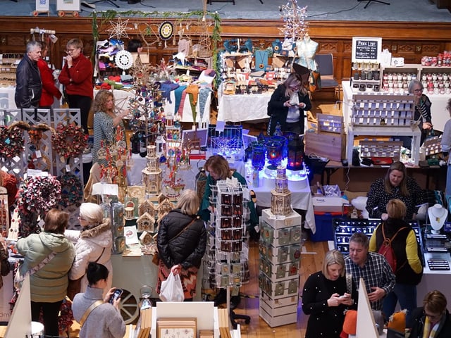 Shoppers enjoying the Christmas Guildhall Craft Fair at the weekend.