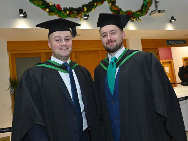 Ruairaidh Kelly from Dunloy, Co Antrim and Seán O’ Doherty from Derry graduating in Mental Health Nursing. Picture By: Arthur Allison: PacemakerPress.