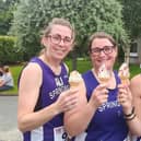 Alison Duncan, Linda McMichael & Sinead Graham cooling down with an ice cream after Stunnerz n Runnerz 5k