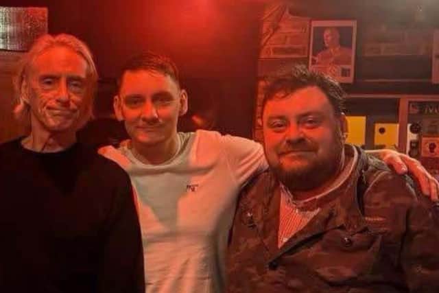 Paul Weller with Derry's Ciaran Carlin and Mark Holden during the recording of Eamon Friel's 'El Dorado'.