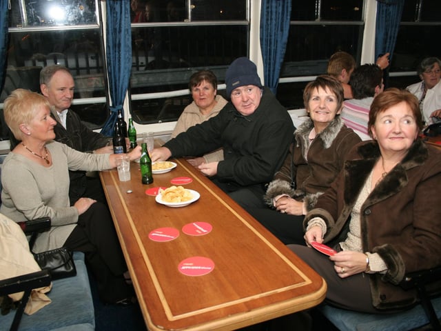 Passengers enjoying a sail down the River Foyle on an Alzheimer's charity night aboard the Toucan One
