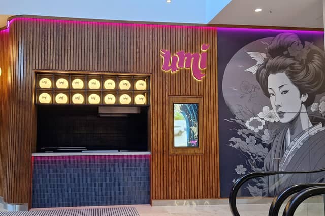 Umi takeaway, set to open soon, found on the bottom floor of Foyleside Shopping Centre.