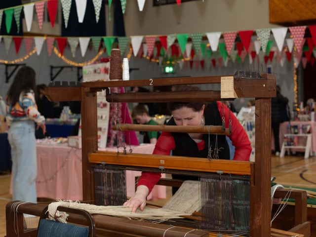 There were crafting demonstrations at the fair.