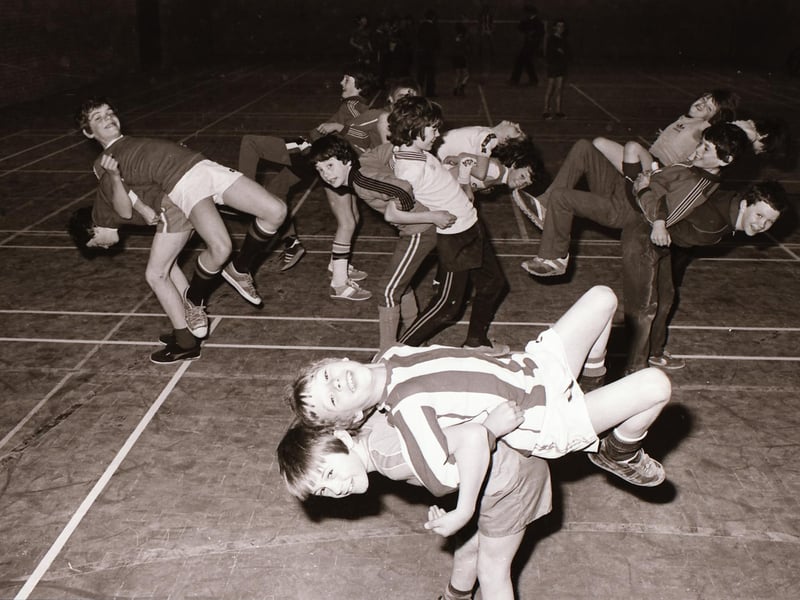 Members of Moorfield Y.C. pictured at their weekly training session in the Carnhill sports hall.
