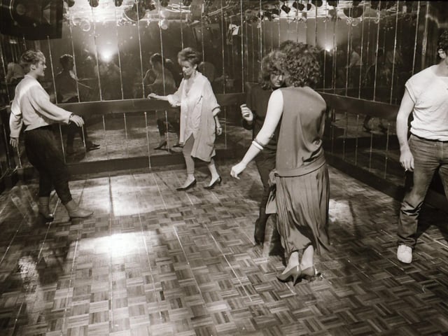 Dancing at the disco back in 1985.