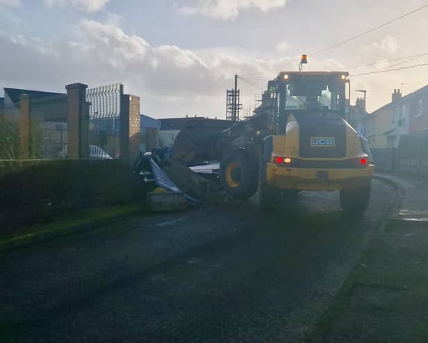 Clear up underway in Derry after Storm Éowyn demolishes wall