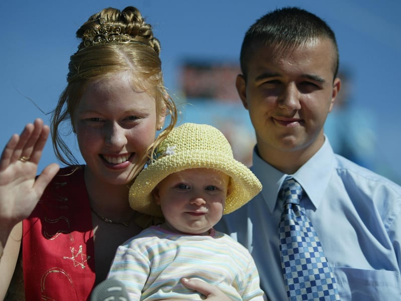 Carnival Queen and King Lorraine Darcy and James Doherty with 1 year old Darcy Burns.  (2608JB52) 