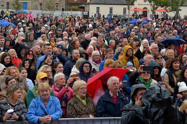 2022: Crowds singing The Town I Loved So Well with Phil Coulter at Ebrington.