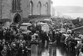 The funerals of victims of the Annie's Bar massacre in Derry in December 1972.