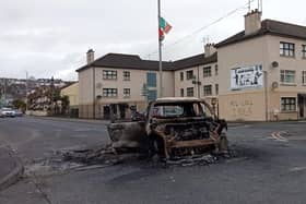 The remnants of the vehicle after the blaze was extinguished. (photo: Aisling Hutton)