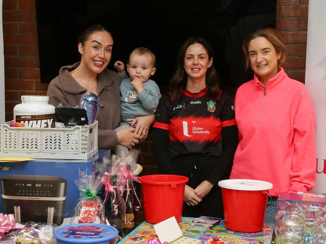 Martina, Frankie and Rachael pictured with Catherine McDaid, Deputy Mayor, at a Coffee Morning for Daire’s Day held in Sean Dolan’s GAC. (Photo - Deirdre Heaney, nwpresspics)