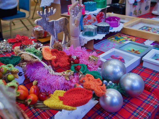 Products on display at the Clooney Hall Christmas Fair.