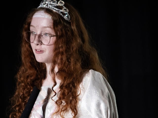 Fairy Godmother Lilyrose on stage.