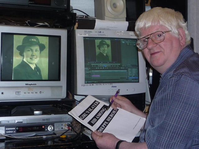 Liam Canning working on his book.
