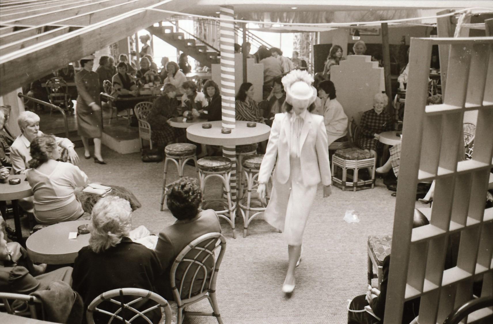 Models pictured wearing the latest fashions at Austins fashion show in Derry's Waterfoot Hotel back in the spring of 1985.  Picture: Derry Journal Archive.