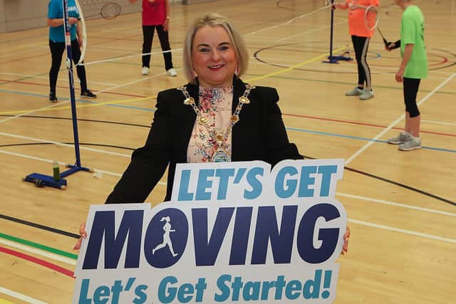 Mayor Sandra Duffy at the launch of "Let's Get Moving - Let's Get Started!" event at the Foyle Arena.  (Photo - Tom Heaney, nwpresspics)