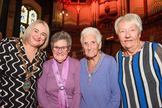 The Mayor Councillor Sandra Duffy once again welcomed people to the Guildhall as she hosted another popular Derry City and Strabane District Council Tea Dance. Included are, Mary Higgins, Margaret Robertson and Maud Simpson  Picture Martin McKeown. 09.11.22:.:The Mayor's Tea Dance