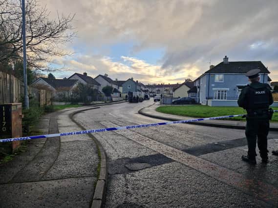 An 'improvised security alert' was found in Hazelbank on Monday