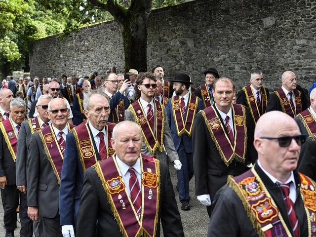 ABOD parade on Derry’s Walls on Saturday morning.  Photo: George Sweeney