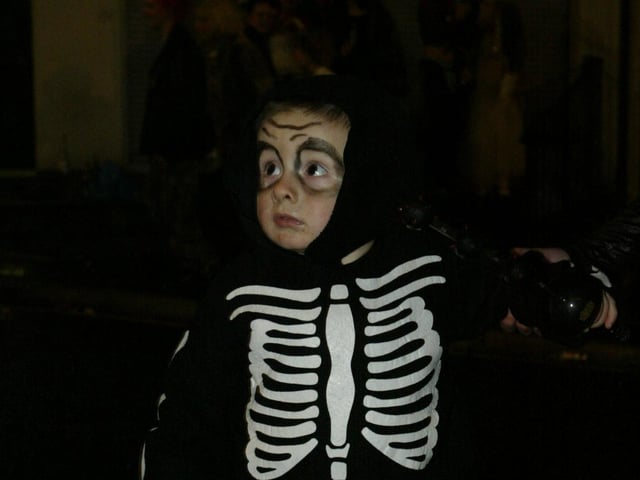 17th month old skeleton Sean McCormick.  (0311JB44):20 YEARS ON: Halloween celebrations in Derry in 2003