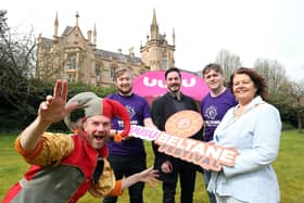 Pictured at the launch were: Lukey Luke,( In Your Space Circus), Dónall Hegarty (UUSU Vice President Magee). Colm O’Donnell, (Creative Director, Stendhal Festival), Reece Armstrong (UUSU VP Sports &amp; Wellbeing) , Colr. Patricia Logue (Mayor of Derry City and Strabane District Council)