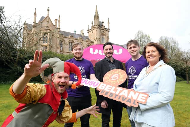 Pictured at the launch were: Lukey Luke,( In Your Space Circus), Dónall Hegarty (UUSU Vice President Magee). Colm O’Donnell, (Creative Director, Stendhal Festival), Reece Armstrong (UUSU VP Sports & Wellbeing) , Colr. Patricia Logue (Mayor of Derry City and Strabane District Council)