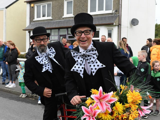 Participants pictured in the Clonmany Festival Parade on Sunday afternoon. Photo: George Sweeney