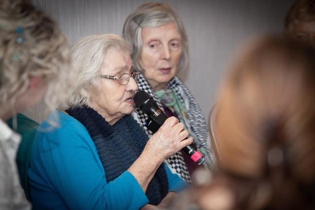 Mary Nelis speaks fondly of her dear friend Roisin Barton at Friday's event.