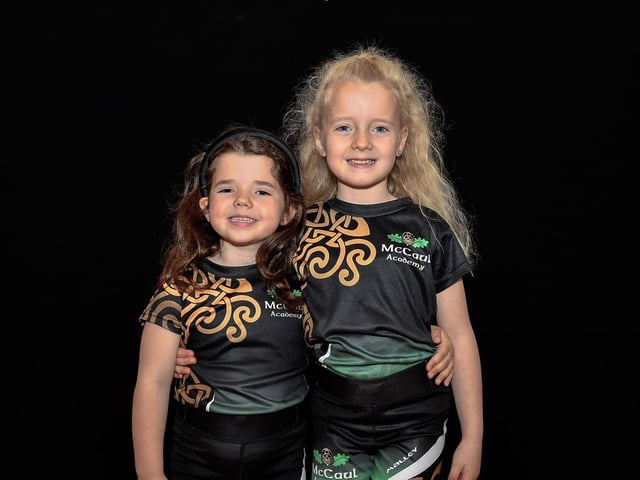 Olivia and Clara McQuaid were highly commended for Children’s Verse at Feis Dhoire Cholmcille. Photo: George Sweeney