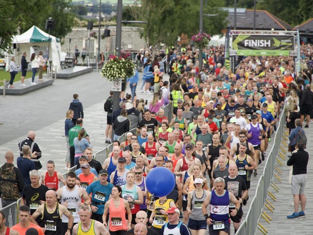 Some of the participants pictured at the start of the race as they begin to spread out.