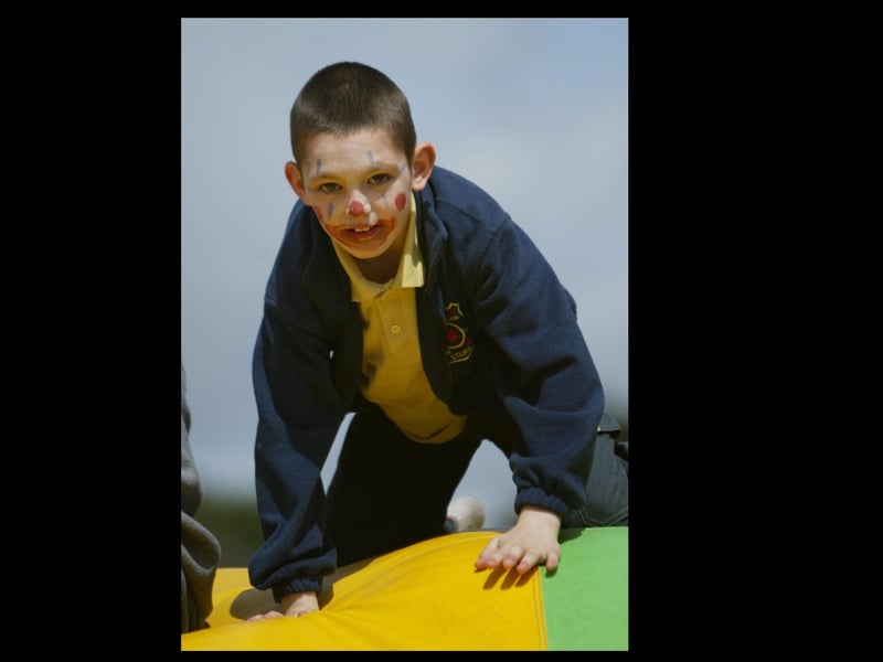 Nathan Meehan at play during the Foyle View School Fun Day. (1306JB57)