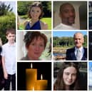 The ten victims of the Creeslough disaster. On left, Catherine O'Donnell (39) and her son James Monaghan (13). Top row, from left, Jessica Gallagher (24), Robert Garwe (50) and his daughter Shauna Flanagan Garwe (5). Middle row, Martina Martin (49), Hugh Kelly (59) and Martin McGill (49). Bottom row, Leona Harper (14) and James O'Flaherty (48).