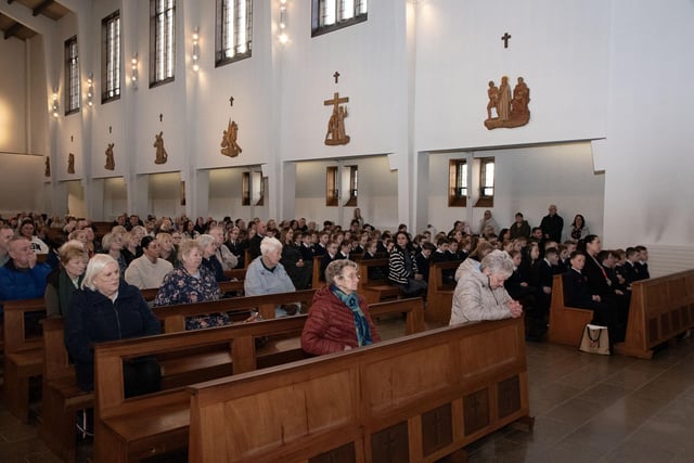 St. Mary's Church, Creggan, celebrating 'Grandparents To School' Day with pupils from Holy Child Primary School.