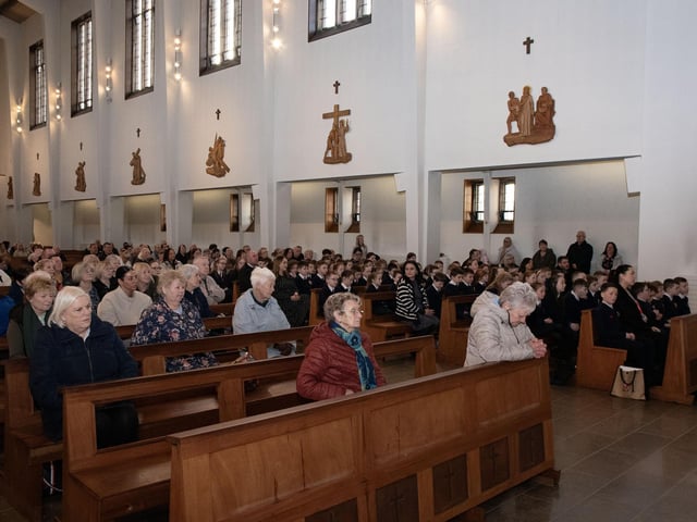 St. Mary's Church, Creggan, celebrating 'Grandparents To School' Day with pupils from Holy Child Primary School.