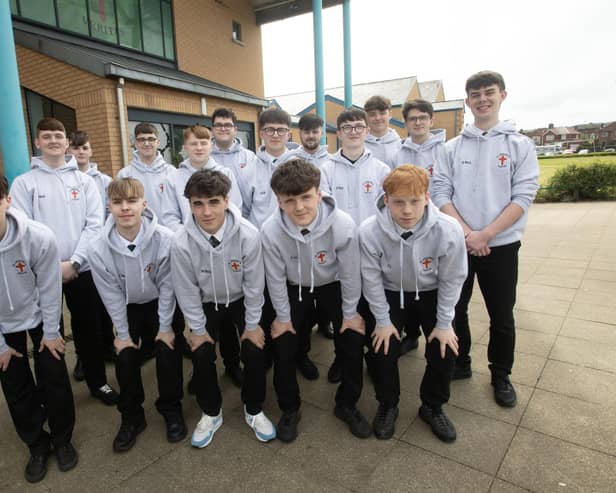 Year 14 students  at their Leavers Mass on Thursday at St. Joseph's Boys School.  (Photos: Jim McCafferty Photography)