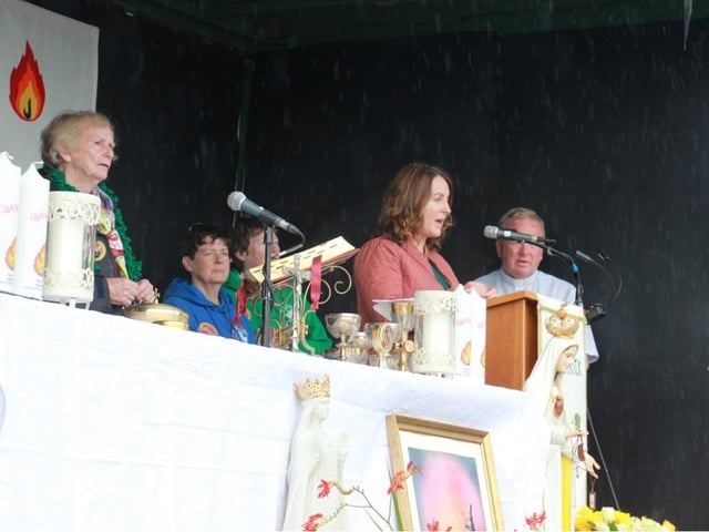 The open air Mass at Slane on Sunday.