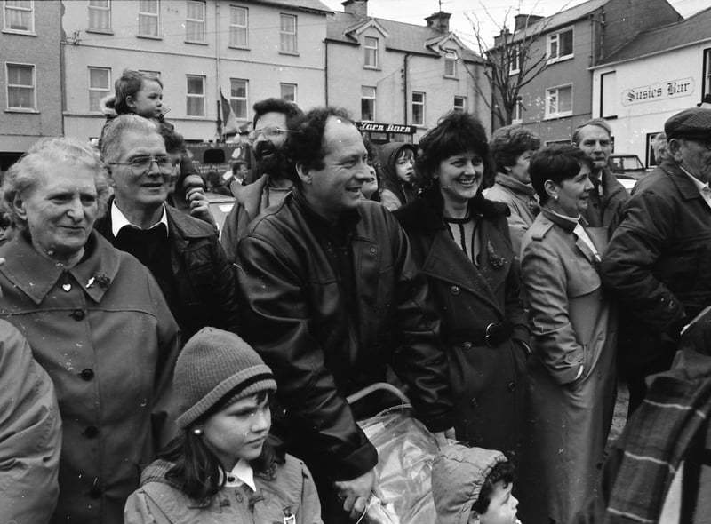 Enjoying the St. Patrick's Day parade in Moville on March 17, 1993.