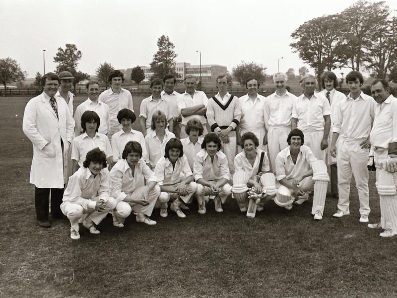 Participants in a cricket match back in 1972.