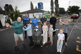 Teachers, parents/sponsors and pupils pictured promoting the Hollybush Primary & Nursery School's Golf Classic. (Photo: Jim McCafferty Photography)