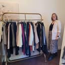 Sarah Quinn, Programme Manager for Dress for Success NI in their 'boutique' in Foyle Women's Aid.