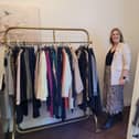 Sarah Quinn, Programme Manager for Dress for Success NI in their 'boutique' in Foyle Women's Aid.