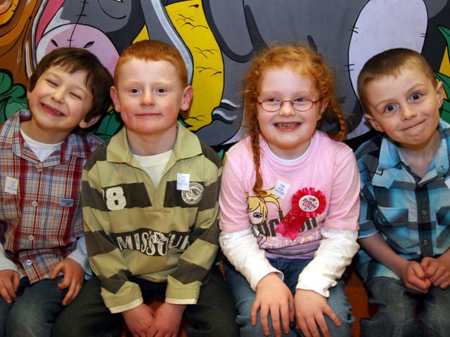 Smiles all round from. Rory, Darren, birthday girl Caoimhe and Ciaran at the Fun Factory 0034JML : Parties and nights out in March 2006